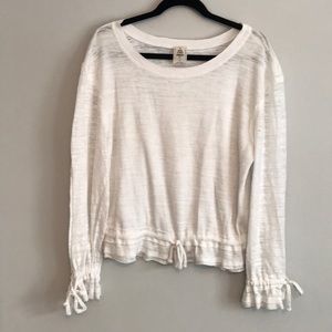 Free People long sleeve crop top cinch ruffle wrist & bottom